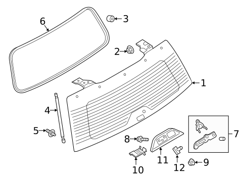 Back Glass for 2022 Ford Expedition #0