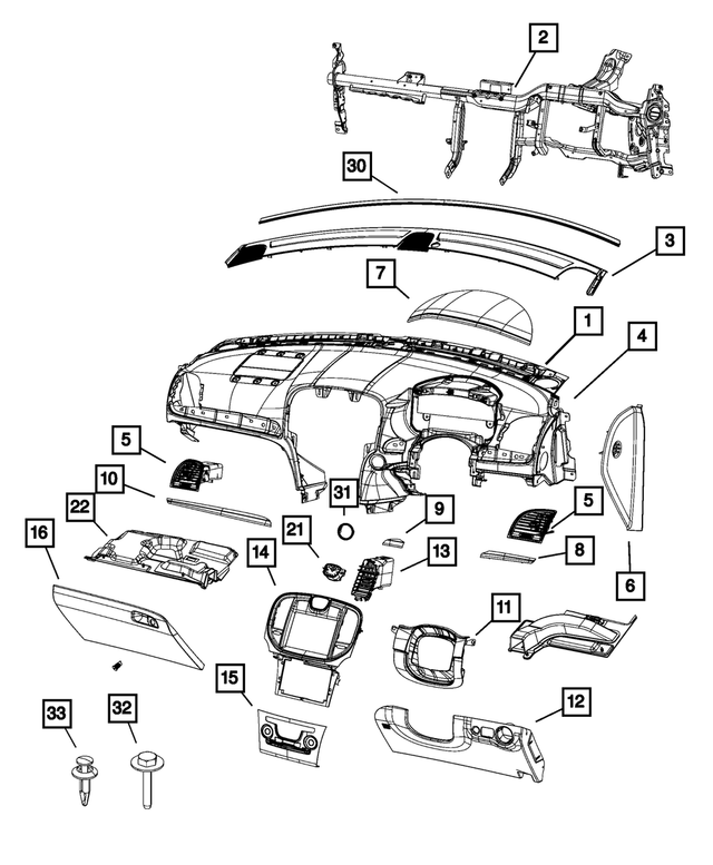 1QD23DX9AF - Interior Trim: Instrument Panel End Cap, Left for Mopar Image