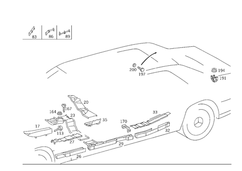 Cable Cover and Cable Ducts for 1984 Mercedes-Benz 500 SEC #0