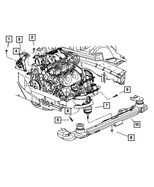 « 6503119 – Engine Mounting : Tête Hexagonale Vis Et Rondelle, Montage pour Mopar Image »