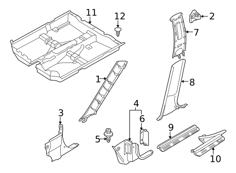 Interior Trim - Pillars for 1999 Mazda 626 #0