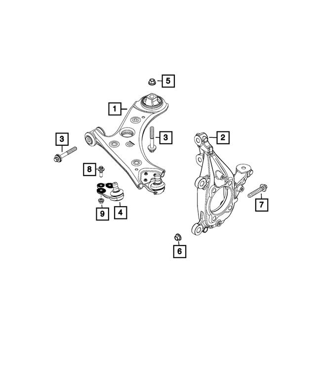 « 4787958AA – Front Suspension : Suspension Porte-fusee, Côté Gauche pour Mopar Image »