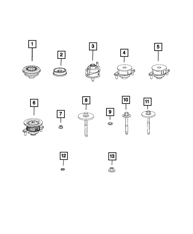 6101782 - Frame, Bumper and Fascia: Push On Round With Teeth Spring Retainer for Mopar Image