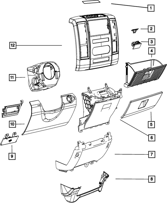 1JQ68DX9AA - Interior Trim: Glovebox Door Latch for Mopar Image