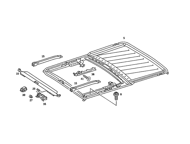 1267800138 - Electric Sliding/Lifting Roof: Lever for Mercedes-Benz: 190, 190D, 190E, 300CE, 560SEC Image image