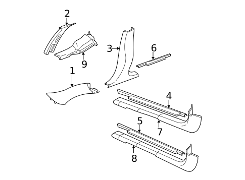 Interior Trim - Pillars for 2000 Pontiac Grand Am #0