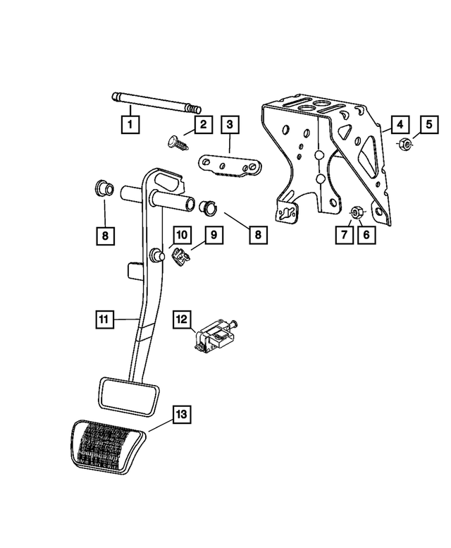 5273101AA - Brakes: Brake Pedal Pivot Shaft for Mopar Image
