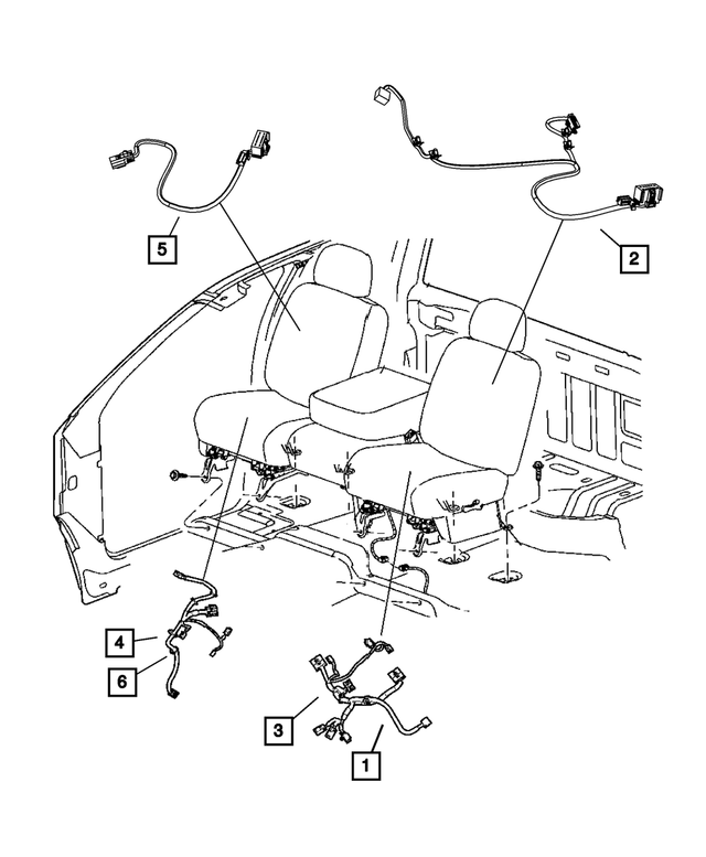 68050510AA - Electrical: Seat Back Wiring for Mopar Image