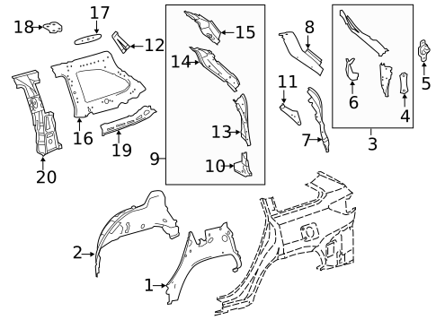 Inner Structure for 2019 Toyota Highlander #0