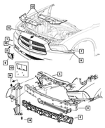 68092597AA - Frame, Bumper and Fascia: Front Fascia for Dodge: Charger Image