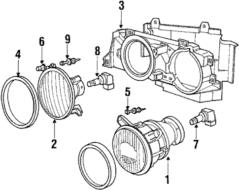 Headlamp Components for 1989 BMW 635CSi #0