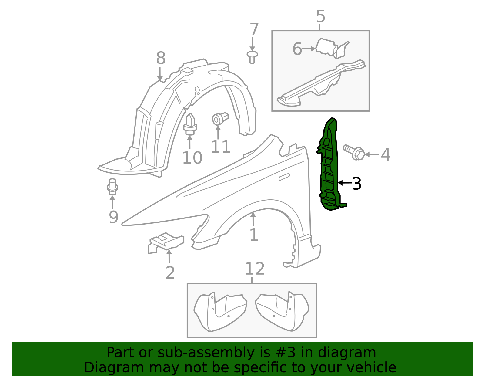 2006-2011 Honda Civic Fender Splash Shield 74105-SNA-A00 | OEM