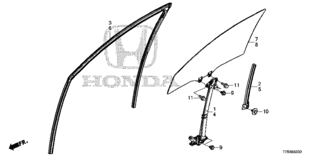 Front Door Glass  - Regulator for 2019 Honda HR-V #0