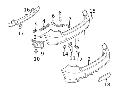 Bumper & Components - Rear for 2009 Subaru Impreza #0