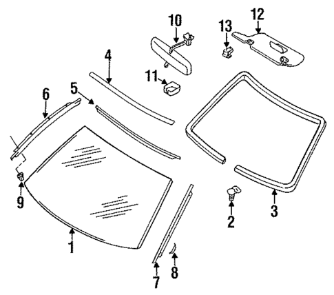 Glass - Windshield for 1998 Nissan Maxima #0
