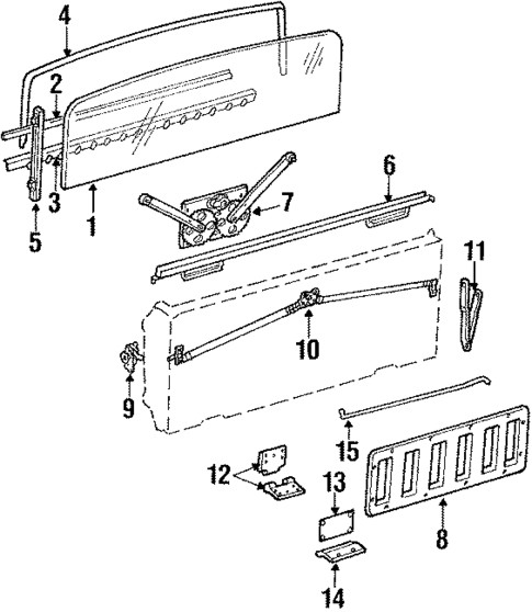 Glass - Tail Gate for 1988 Jeep Grand Wagoneer #0