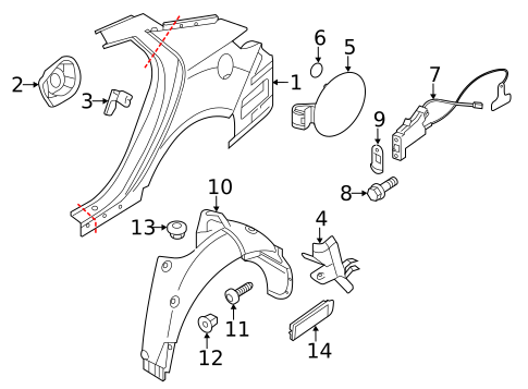 Quarter Panel & Components for 2015 Kia Optima #1