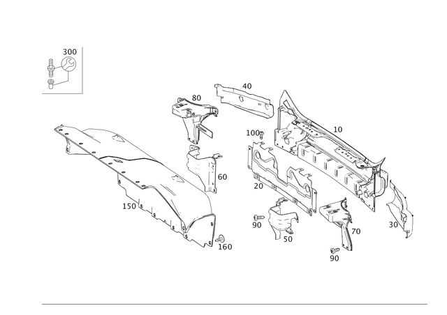 2316400171 - Rear End: Rear-End Center Section for Mercedes-Benz: SL400, SL450, SL550, SL63 AMG, SL65 AMG Image image