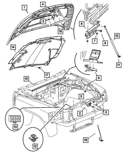 Hood and Hood Release for 2011 Ram Dakota #0