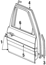 GJY959020A - Body: Door Shell for Mazda: 626 Image