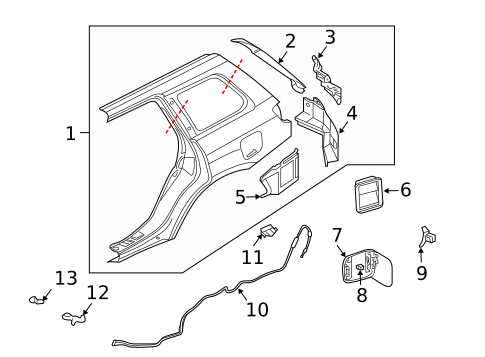 Quarter Panel & Components for 2006 Mitsubishi Outlander #0
