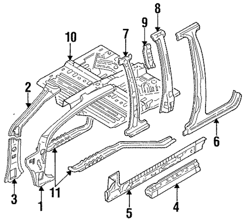 Center Pillar for 1991 Mercury Tracer #0
