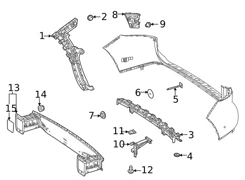 Bumper & Components - Rear for 2021 Mercedes-Benz GLA250 #3