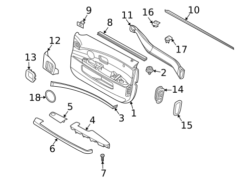 Interior Trim - Front Door for 2003 BMW 745i #0