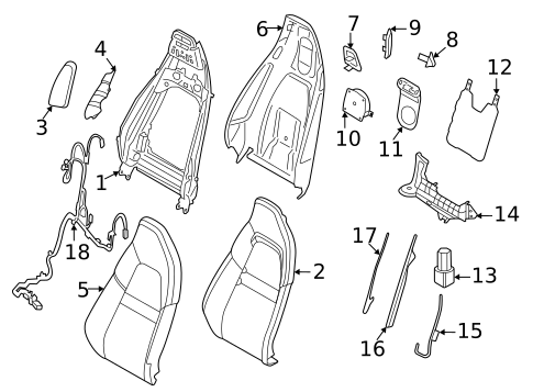 Front Seat Components for 2022 Porsche 911 #1