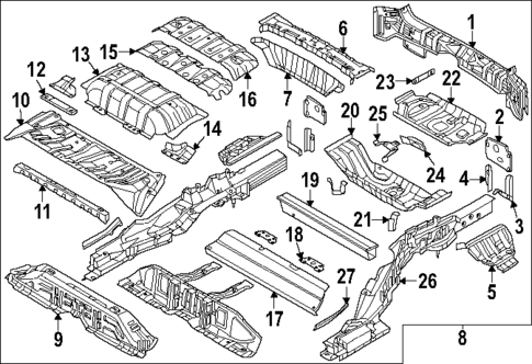 Rear Floor & Rails for 2023 Genesis Electrified GV70 #0