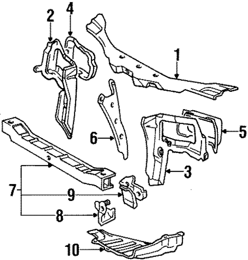 Radiator Support for 1994 Toyota Paseo #0