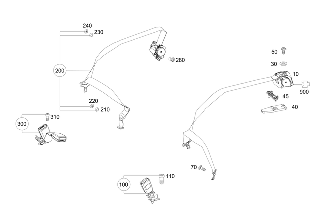 2058600369 - Rear Seat: Seat Belt Buckle for Mercedes-Benz Image image
