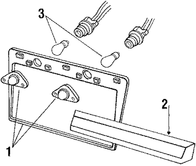 E83Z13550B - Electrical: License Lamp for Ford: Aerostar, Country Squire, E-150 Econoline, E-150 Econoline Club Wagon, E-250 Econoline, E-250 Econoline Club Wagon, E-350 Econoline, E-350 Econoline Club Wagon, LTD, LTD Crown Victoria, Tempo | Mercury: Colony Park, Grand Marquis, Marquis, Topaz Image