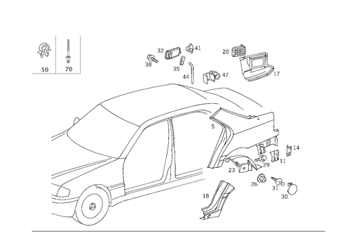 Rear Fender for 1996 Mercedes-Benz C280 #0