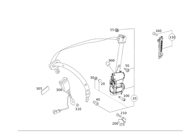 2048604586 - Driver Seat: Seat Belt for Mercedes-Benz: C250, C300, C350, GLK250, GLK350 Image image