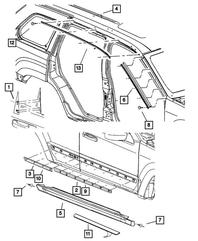 « 55156849AE – Exterior Ornamentation : Porte Avant Moulure, Côté Gauche pour Mopar Image »