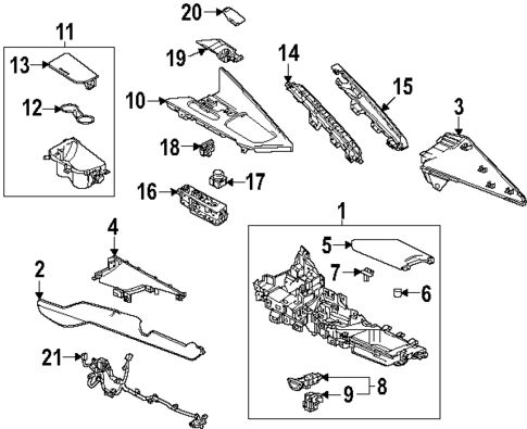 Center Console for 2020 Chevrolet Corvette #1