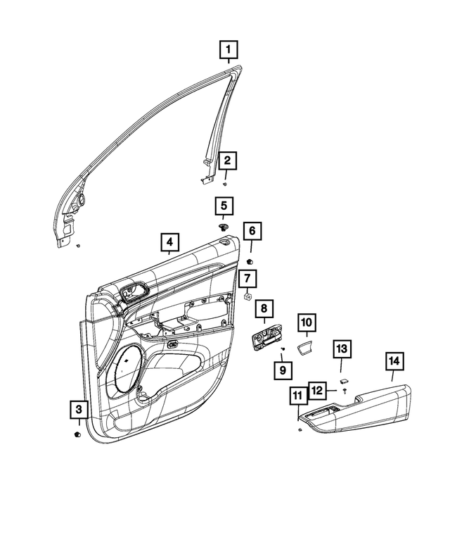 6UA381RRAB - : Front Door Trim Panel, Left for Mopar Image