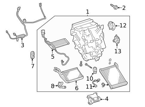 Evaporator & Heater Components for 2014 Toyota Prius C #0
