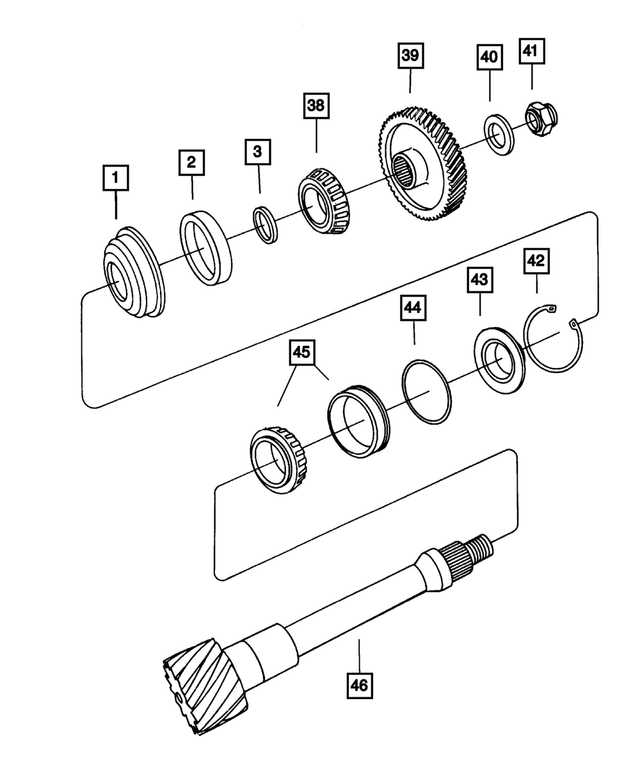 4773275AC - Automatic Transaxle 4 Speed: Output And Transfer Shaft Gear Package for Mopar Image