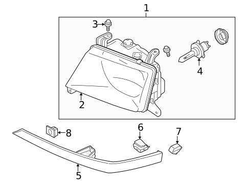 Headlamp Components for 1998 Mitsubishi Montero Sport #0