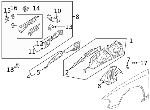 Structural Components & Rails for 1999 Nissan Altima #0
