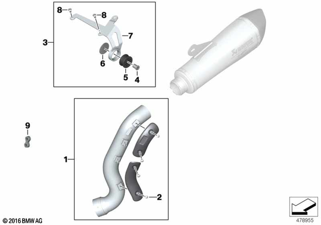 77118564716 - Exhausts &amp; Performance: Connecting Pipe, Long - Akrapovic for BMW-Motorrad Image