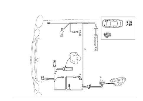 Cable Harness, Asr and Electronic Traction System for 1999 Mercedes-Benz E430 #1