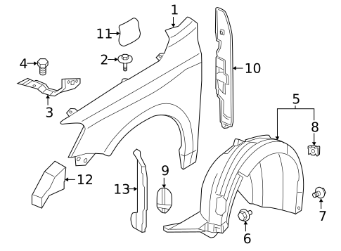 Fender & Components for 2015 Volkswagen Jetta #0