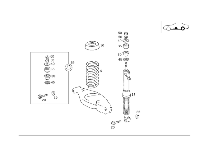 1293241304 - : Rear Spring for Mercedes-Benz: 600SL, SL320 Image