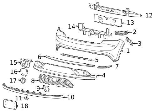 Bumper & Components - Front for 2019 Dodge Durango #0
