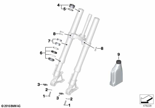 7129906017 - Service and Scope of Repair Work: Isa Screw - M8X25 8.8 mk for BMW-Motorrad Image