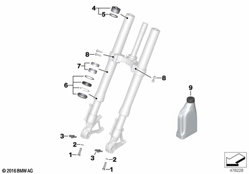 Service of Telescopic Forks for 2022 BMW-Motorrad R 1250 RS #1