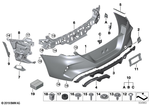 51128082803 - : Bumper Trim Panel, Primed, Rear for BMW Image